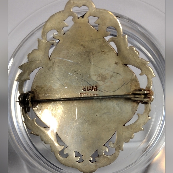 Vintage Niello Elephant Brooch, Animal Pin, Siam Silver, Thailand Elephant, 925 - Picture 3 of 8